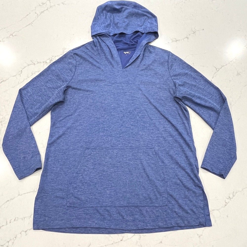 Duluth Trading Armachillo Hoodie Tunic Womens M Blue Heather Cooling Breathable